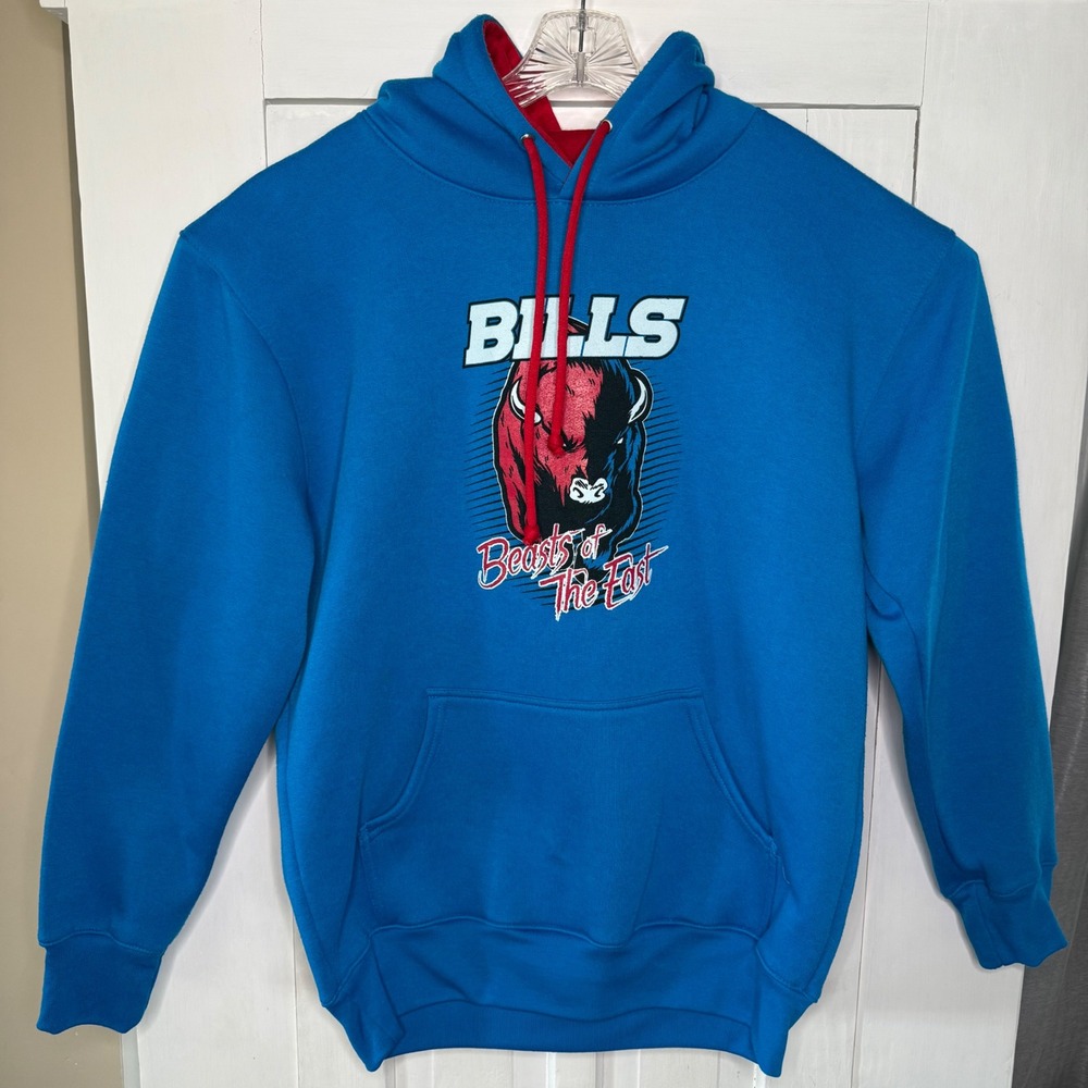 Tipsy BUFFALO BILLS Beasts of The East Blue Pullover Hoodie Mens Medium Football